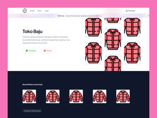 Landing Page Toko Baju