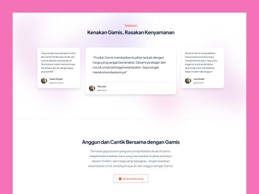 Landing Page Toko Gamis Wanita